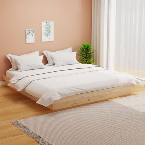 Vidaxl Cadre De Lit Bois Massif 180x200 Cm Super King
