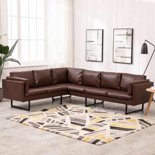 Vidaxl Canapé D'angle Similicuir Marron