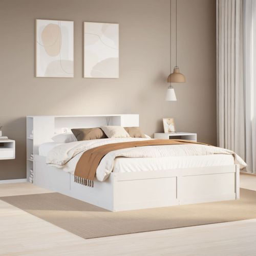 Vidaxl Cadre De Lit Sans Matelas Blanc 120x190 Cm Bois De Pin Massif