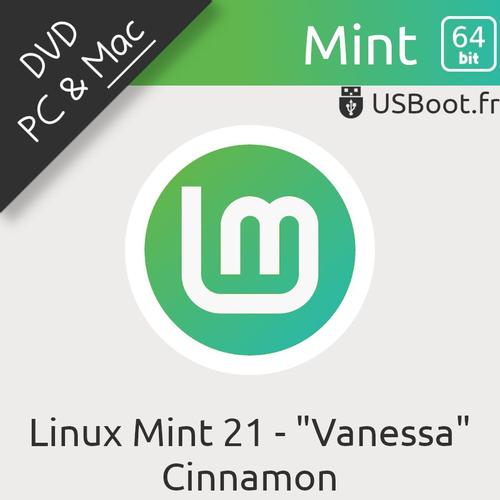 Disque Dvd D'installation Bootable De Linux Mint 21 Vanessa 64bit