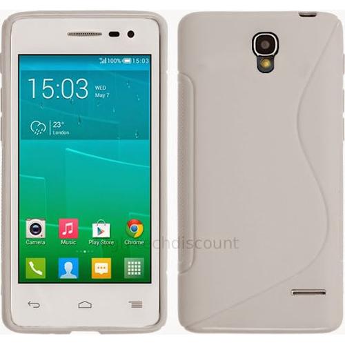 Housse Etui Coque Silicone Gel Fine Pour Alcatel One Touch Pop S3 5050d + Film Ecran - Blanc