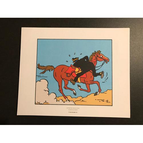 Affiche / Poster - Tintin - Cheval Haddock Dos - 19,5x24cm