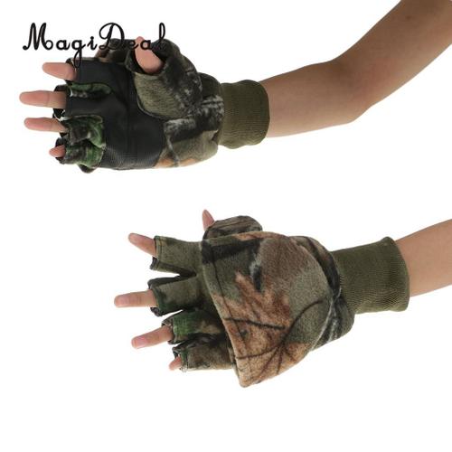 Gants De Pêche Antidérapants Chauds, 1 Paire, Camouflage, Cyclisme, Chasse, Hiver