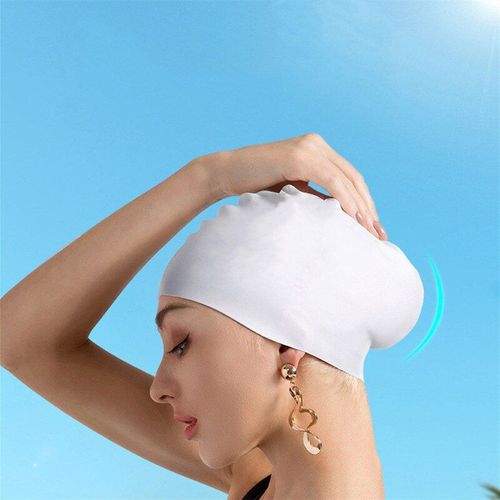 Bonnet De Natation En Gel De Silicone Pour Femmes Et Hommes, Protection Des Oreilles, Cheveux Longs, Étanche, 1 Pièce, Nouveauté