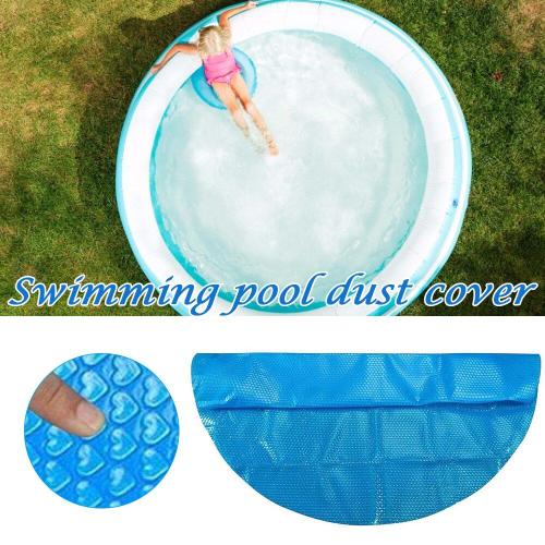 Couverture de piscine solaire ronde à motif de c¿ur, 12 pieds de diamètre, pour tapis de piscine gonflable, couverture à bulles d'extérieur