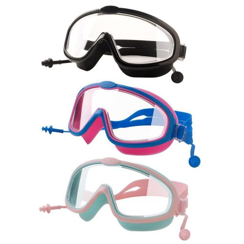 Lunettes De Natation Professionnelles Pour Enfants, Réglables, Avec Bouchon D'oreille, Pince-Nez, Galvanoplastie, Étanche, En Silicone, Anti-Brouillard