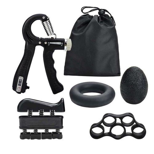 Manchon De Poignée De Fitness, 5 Pièces, Force Réglable, Entraîneur De Doigts, Avant-Bras, Anneau D'entraînement Musculaire, Balle De Préhension