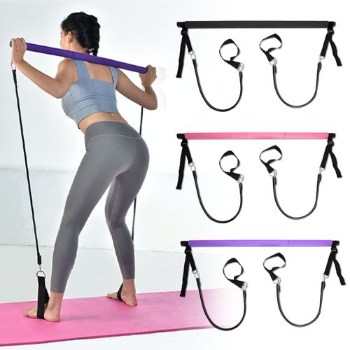 Kit De Barre De Résistance, Avec Bandes De Résistance, Pour Yoga, Fitness