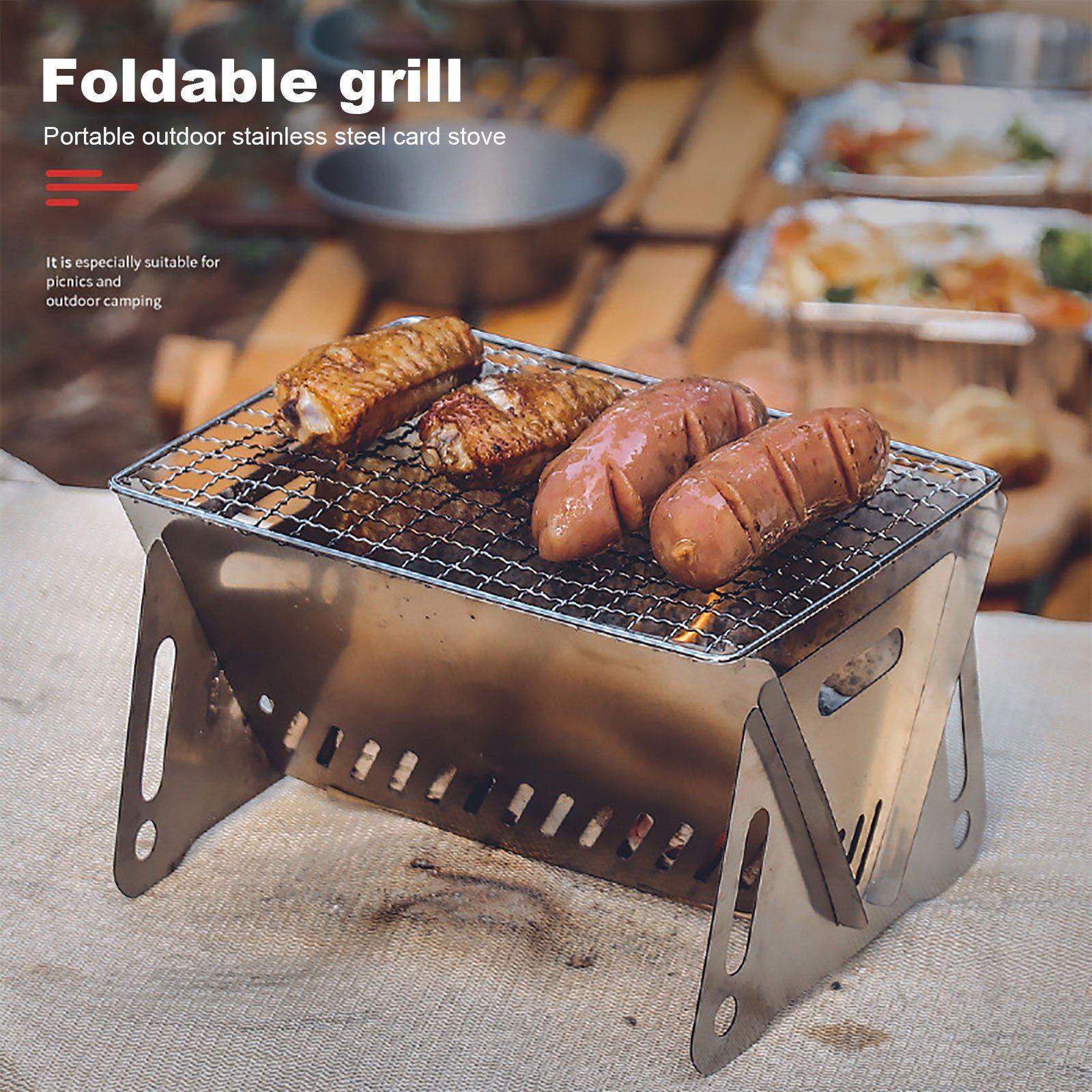 Grille de Camping amovible, Mini fourneau Portable pliable pour Barbecue,  support de Barbecue Durable, ustensiles de cuisine d'extérieur | Rakuten