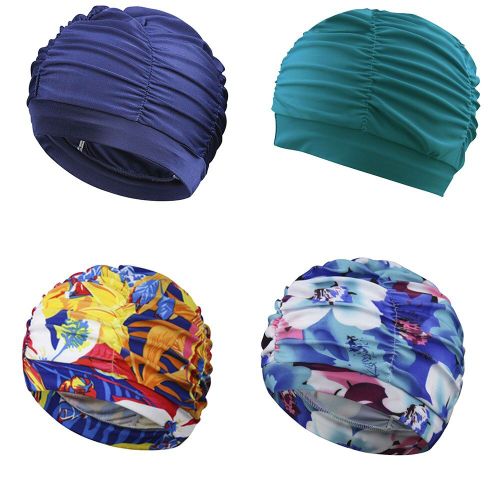 Bonnet De Bain Pliss?, Cheveux Longs, ?lastique, En Nylon, Pour Femmes Et Dames