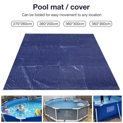 Tapis de sol de piscine universel, couverture de protection en tissu, joint de piscine carré, bleu foncé, imperméable