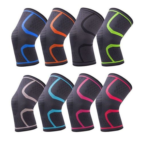 Genouillères De Sport Tricotées, Respirantes, Compression De Section Fine, En Nylon, Pour La Course Au Basket-Ball, Automne Et Hiver, Pièce Unique