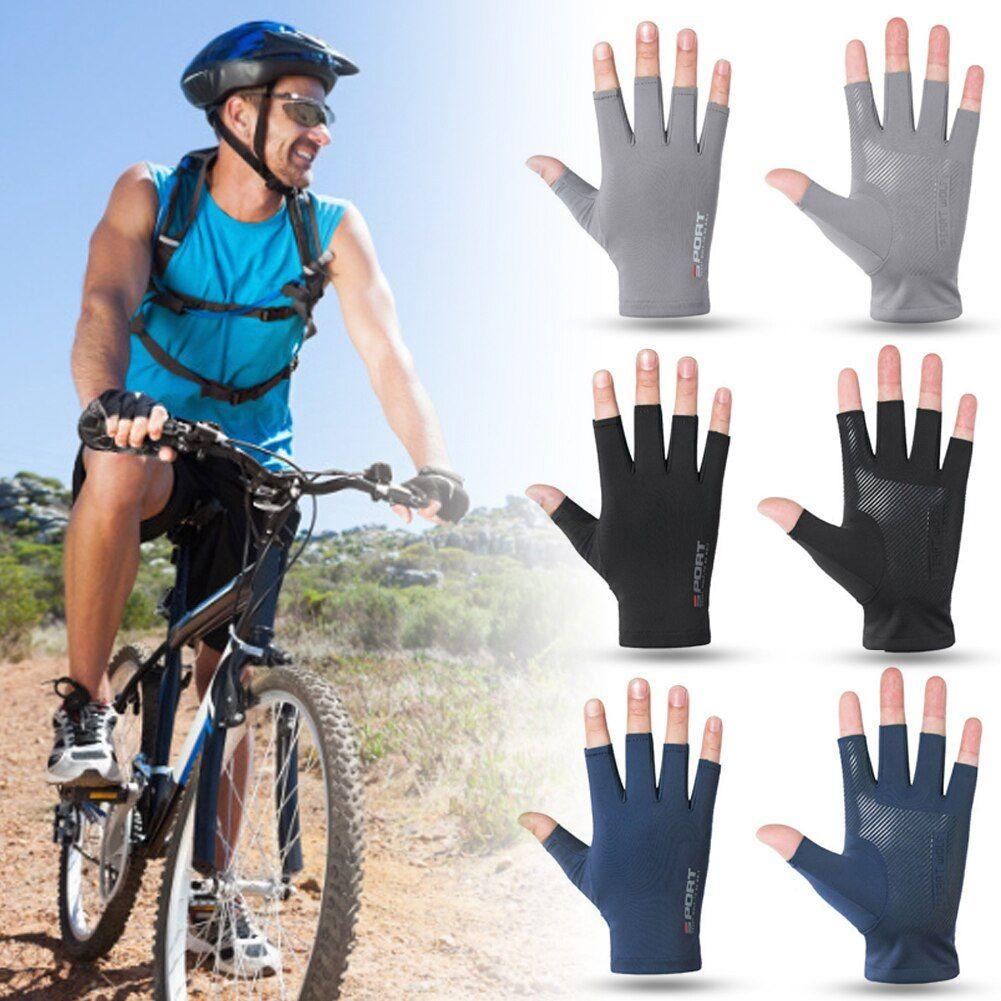 1 paire de gants de vélo de cyclisme respirant en soie de glace