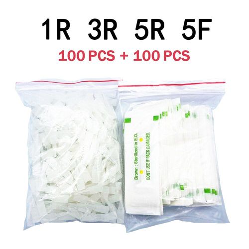 Aiguilles De Tatouage Professionnelles Jetables Stérilisées, Pour Maquillage Permanent Des Sourcils, 1r 3r 5r 5f 7f, 100 Pièces 