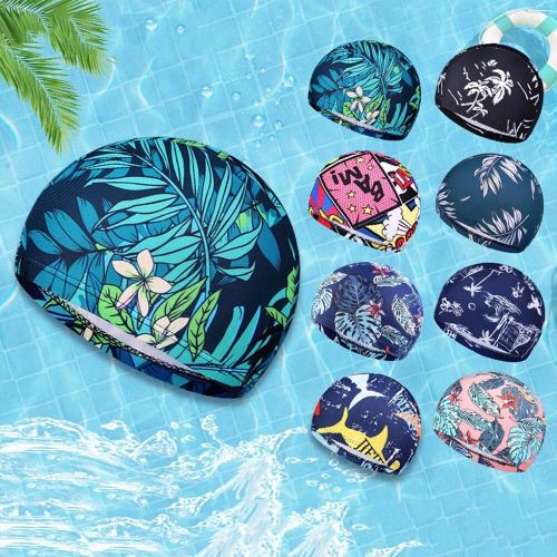 Bonnet De Bain Élastique En Nylon Pour Hommes Et Femmes, Imprimé Floral, Cheveux Longs, Sport, Piscine, Turban, Accessoire De Sport, 1 Pièce