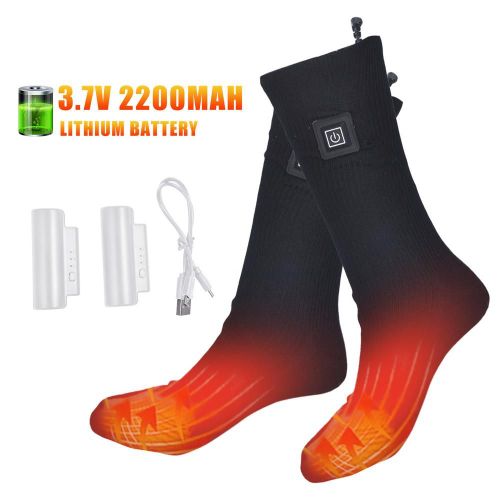 Chaussettes Chauffantes ?Lectriques ? Piles Rechargeables, Mise ? Niveau Des Chaussettes Thermiques ? Boutons Pour L'hiver, Le Ski En Plein Air