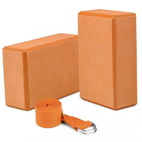 Ensemble De Blocs De Yoga Et De Sangles Antidérapantes, En Mousse Eva, Pour L'entraînement Physique Et Le Pilates