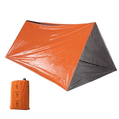 Tente Tubulaire De Survie Orange D'urgence Camping Sac De Couchage En Film D'aluminium Abri De Sauvetage