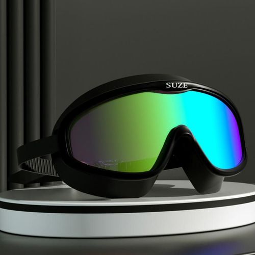 Lunettes De Natation Professionnelles À Grande Monture, En Silicone Souple, Étanche, Anti-Buée, Uv, Masque De Natation Pour Hommes Et Femmes