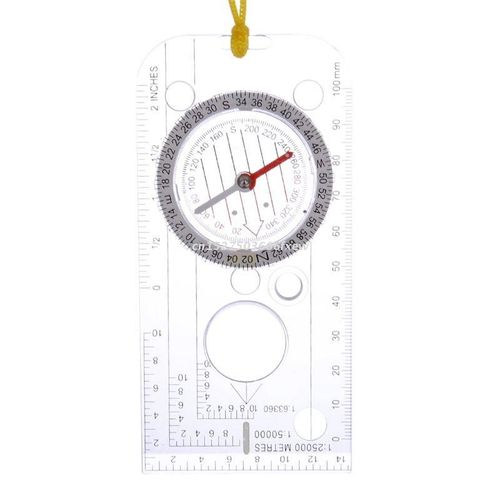 Règle de dessin multifonction, échelle de carte professionnelle, boussole de Navigation de Camping, règle d'angle loupe