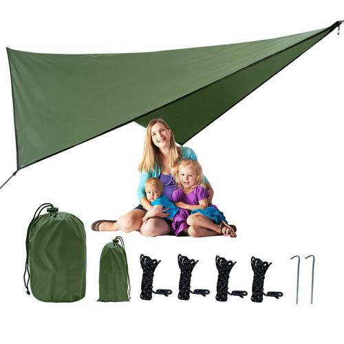Tente Étanche Pour Camping En Plein Air, Hamac, Protection Contre La Pluie Et Les Uv, Randonnée, Noir/Vert Armée
