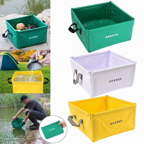 Bassin Pliable Portable De 15l, Pour Voyage, Camping, Pêche, Seau De Bain De Pieds, Conteneur D'eau, Sac De Rangement