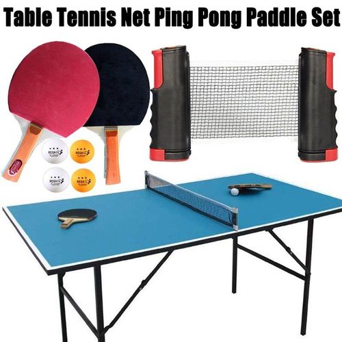 Filet De Tennis De Table Portable, Support Télescopique Avec 2 Palettes De Tennis De Table, Kit De Balles De 4 Pièces