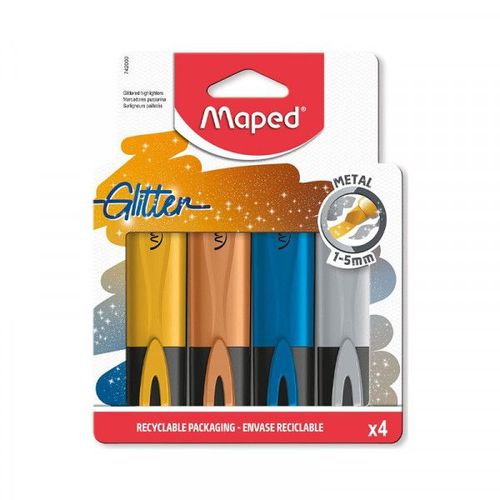 Etui De 4 Surligneurs Glitter Metal - Fluo Pep's Maped