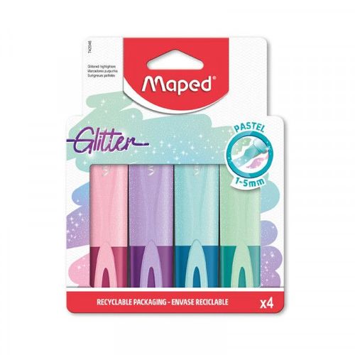 Etui De 4 Surligneurs Glitter Pastel - Fluo Pep's Maped