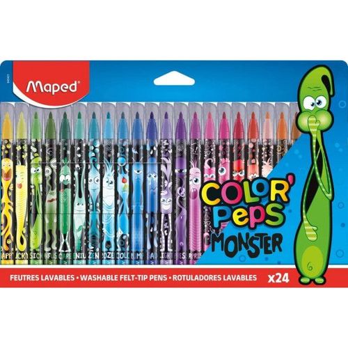 Maped Feutres Color'peps Monster X24 Boite Carton