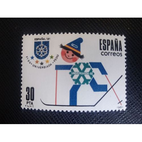 Timbre Espagne Yt 2236 Jeux Universitaires D'hiver 1981 ( 120806 )