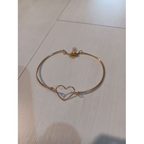 Bracelet Ouvert Coeur Metal Doré