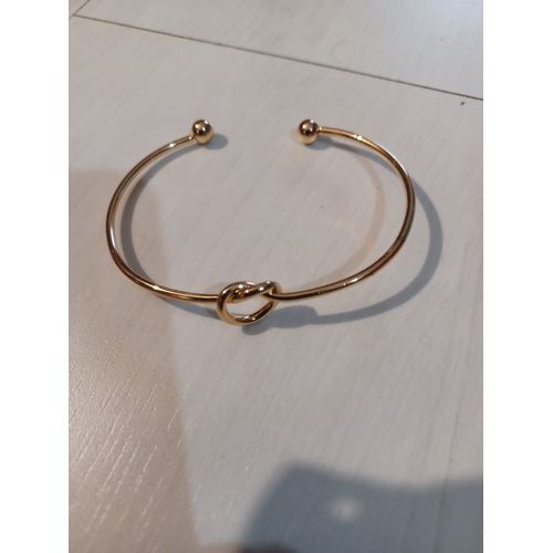 Bracelet Ouvert Noeud Metal Doré
