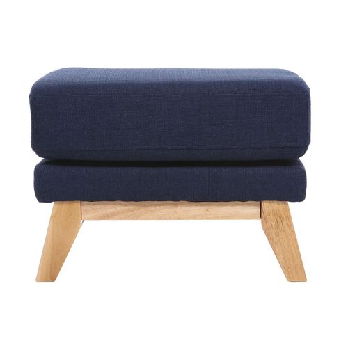 Pouf Repose-Pieds Scandinave Déhoussable Bleu Foncé Oslo