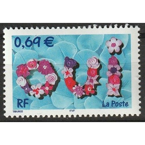 Timbre Neuf** France " Oui " Timbre Pour Mariages 2002 N° 3465