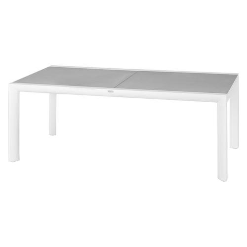 Table De Jardin Extensible Titanium - 12 Personnes - Gris Perle Et Blanc