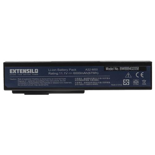 Extensilo Batterie Compatible Avec Asus G50, G50vt, G51j, G51j-A1, G51j-3d, G51jx-A1, G51jx-X1, G51v Ordinateur Portable (6000mah, 11,1v, Li-Ion)