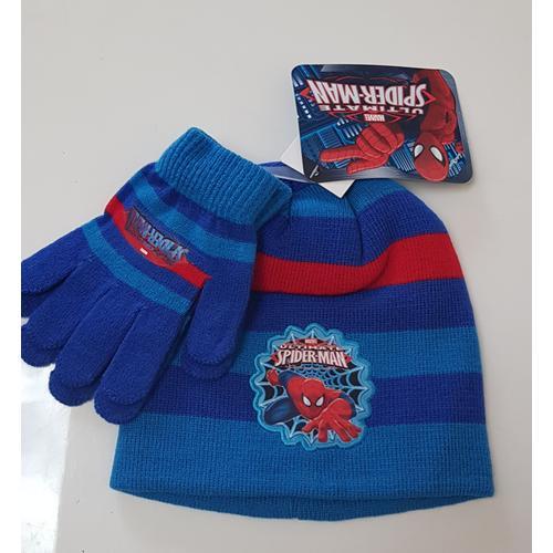 Ensemble bonnet + gants 'Spiderman