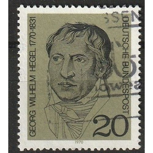 Timbre Oblitéré Allemagne Deutsche Bundespost, Georg Wilhelm Hegel 1970 N° 480