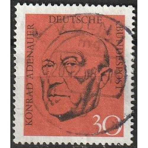 Timbre Oblitéré Allemagne Deutsche Bundespost, Konrad Adenauer 1968 N° 432