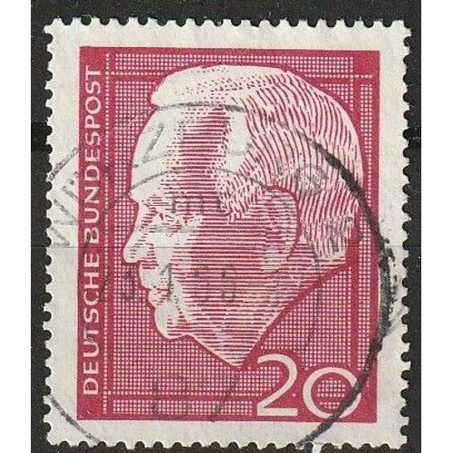 Timbre Oblitéré Allemagne Deutsche Bundespost, Heinrich Lubke 1964 N° 305