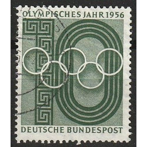 Timbre Oblitéré Allemagne Deutsche Bundespost, Jeux Olympiques 1956 N° 107