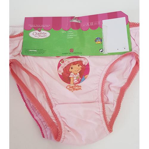 Lot De 3 Culottes Fille / Charlotte Aux Fraises / 100 % Coton / 4- 5 Ans / Neuf