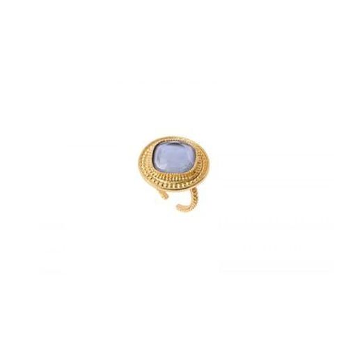 Satellite - Bague Cabochon Ajustable Chic - Blanc - Blanc