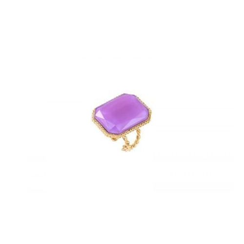 Satellite - Bague Ajustable Cabochon Taille Émeraude - Rose - Rose
