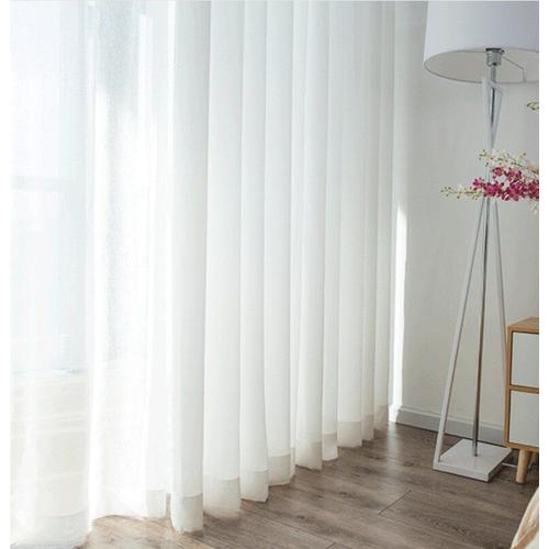 Tulle Blanc L250cmxh250cm 1pc Traction Plissé Bande Rideaux En Jacquard De Soie De Style Chinois, Pour Salon Et Chambre À Coucher, Tissu Occultant Épais