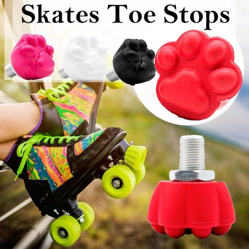 Patins À Roulettes À Quatre Roulettes En Caoutchouc, Bouchon D'orteils Avec Boulons