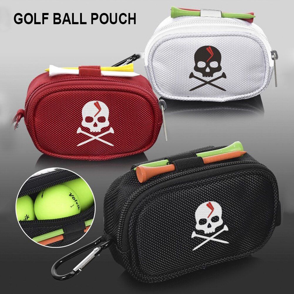 Mini Sac À Main De Golf Avec 2 Porte-T-Shirt, Pochette De Rangement, Portable, Tête De Mort, Fermeture Éclair, Mousqueton, Pack De Taille, Sport Su