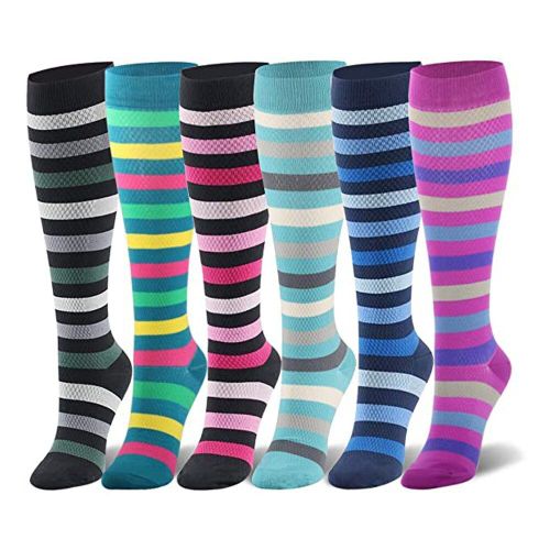 Chaussettes De Compression Pour Hommes Et Femmes, Bas De Compression, Élégant, Respirant, Anti-Friction, Pour Course À Pied, Sport, Randonnée, Qw