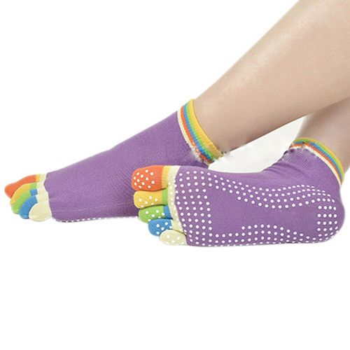 Chaussettes Antidérapantes En Coton À 5 Orteils, Nouveau Design, Pour Exercices, Sport, Pilates, Massage, Yoga Qw